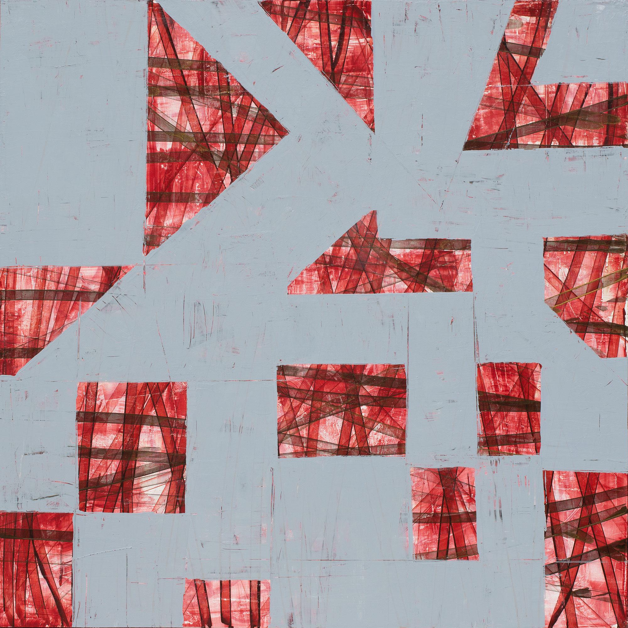 Tim Owen Abstract Painting - Red Twist