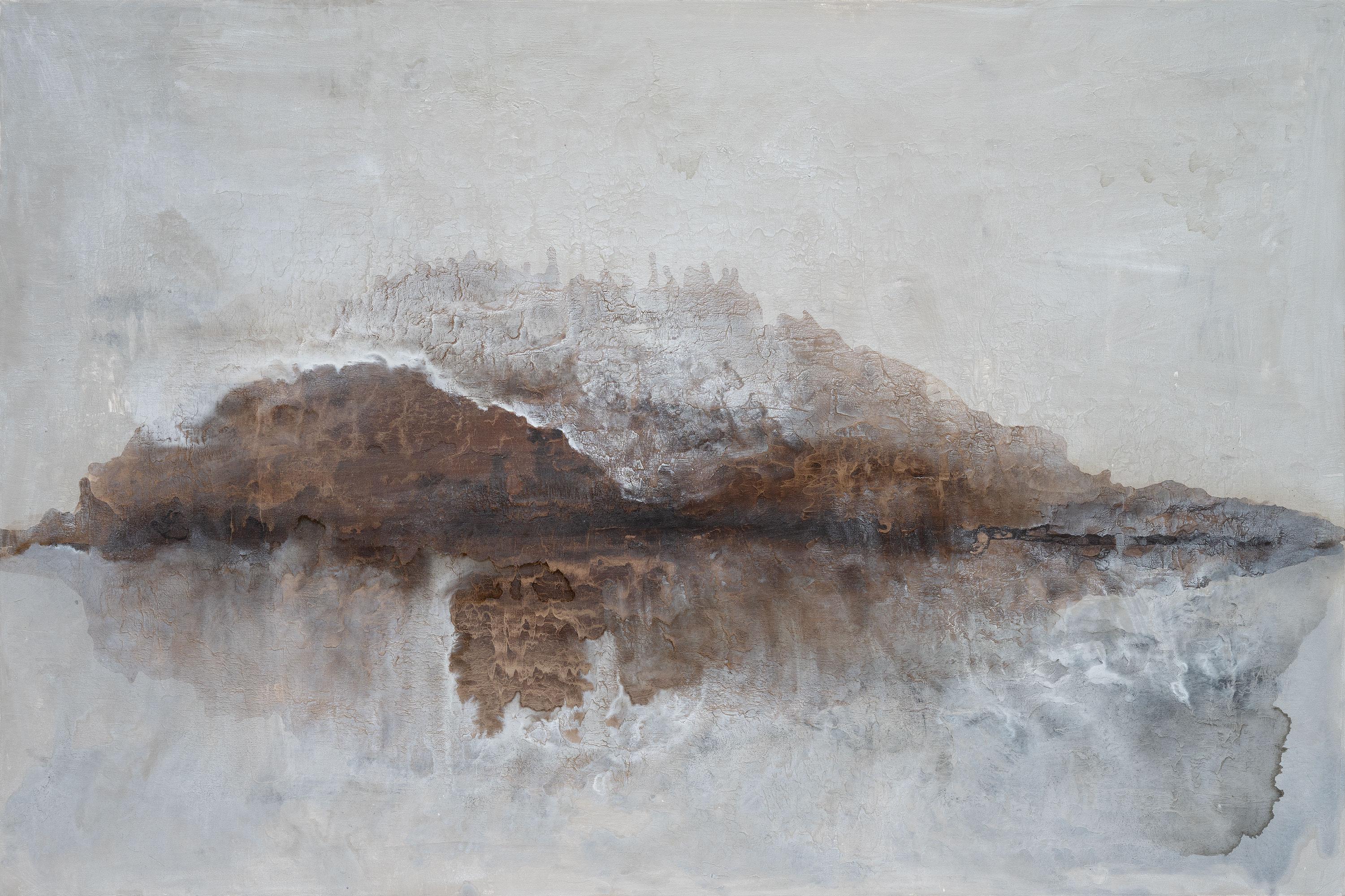 Tim Owen Abstract Painting - Where the River Sleeps: Contemporary Acrylic Painting on Canvas