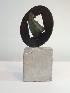 Used Bell Stone:  Contemporary Cast Bronze Sculpture