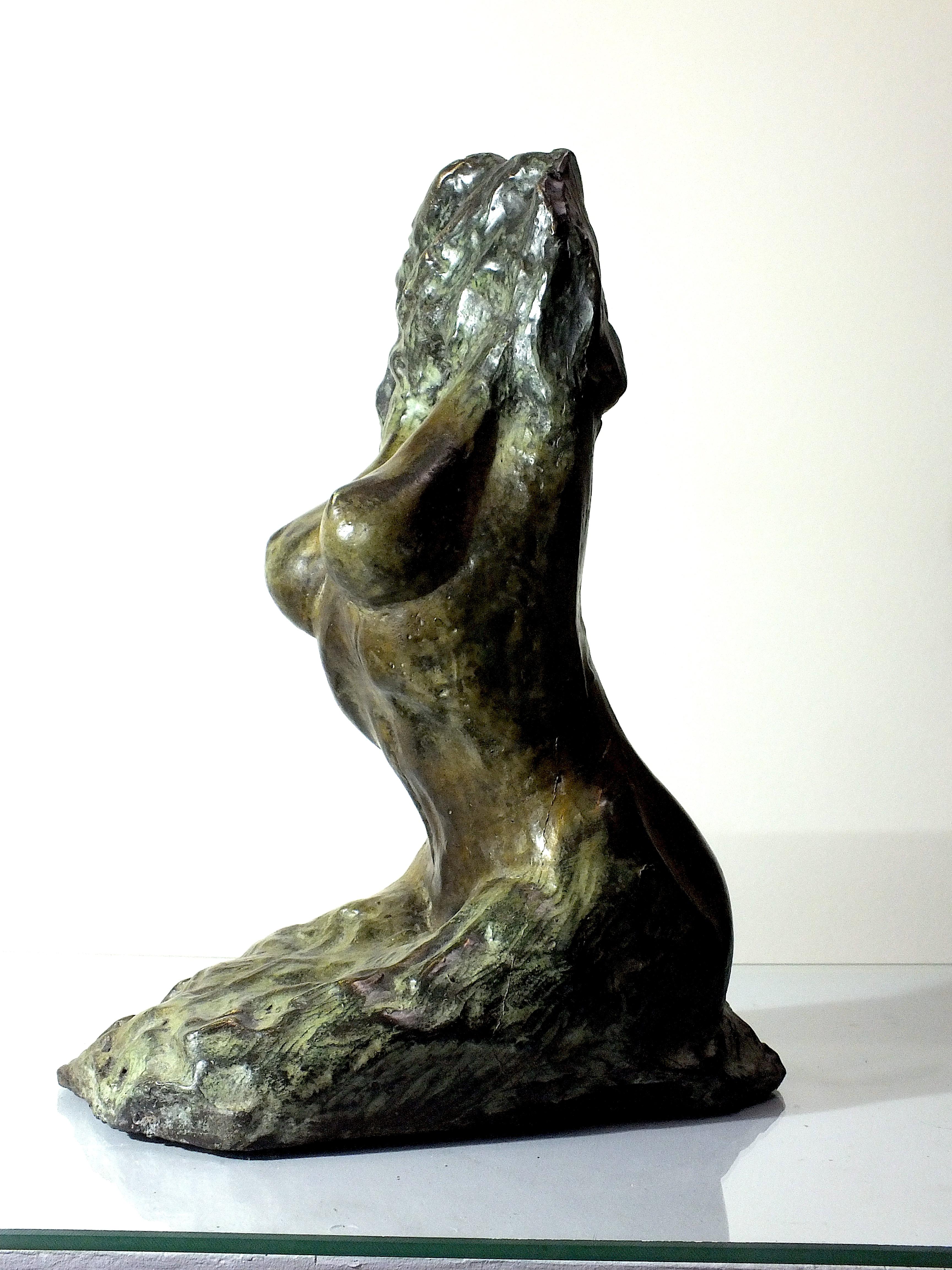 Tim Rawlins Figurative Sculpture - "Emergent Figure": 1/10 Contemporary Cast Bronze