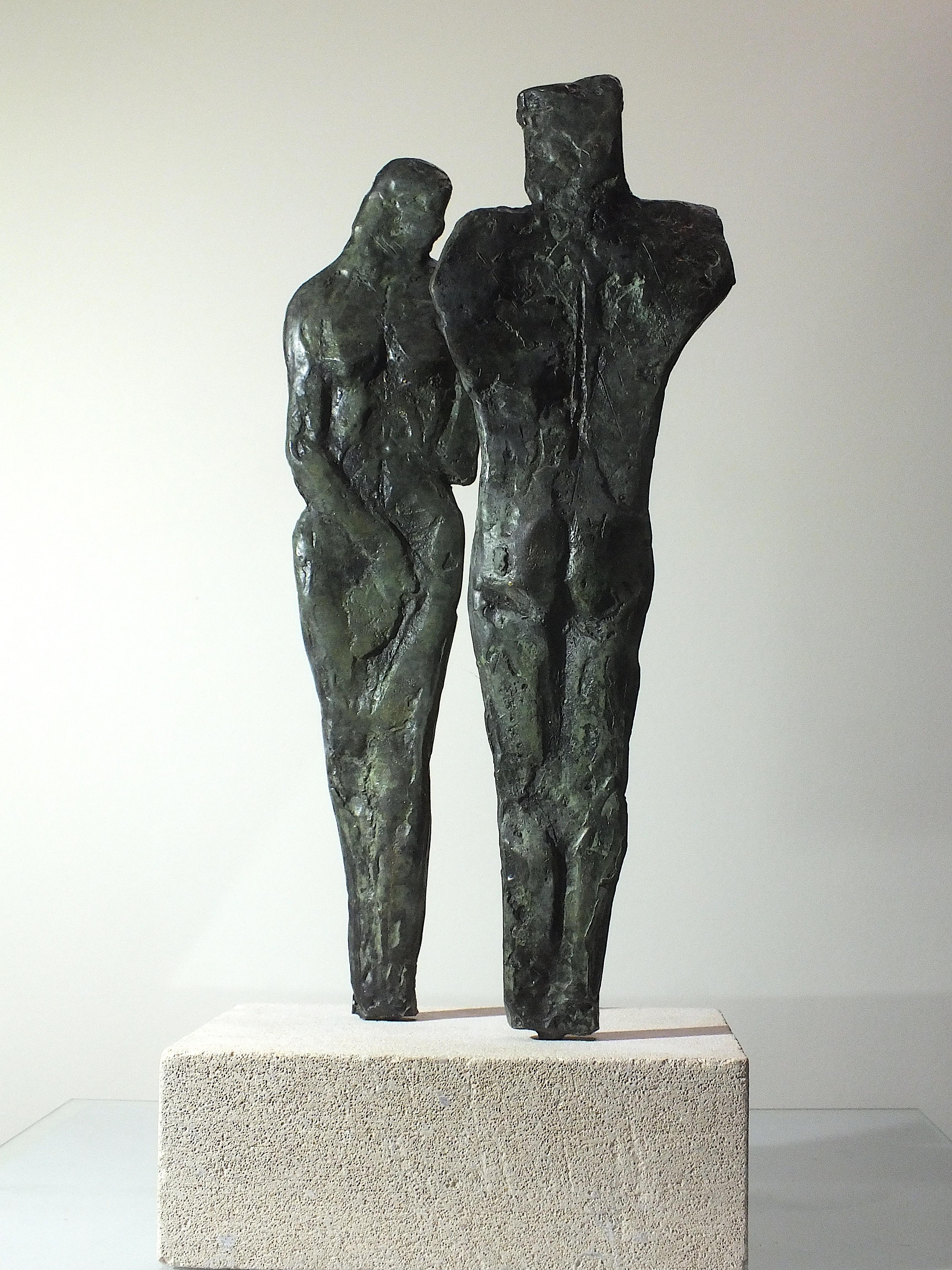 Tim Rawlins Nude Sculpture - "Rapport 1" Original Contemporary Cast Bronze