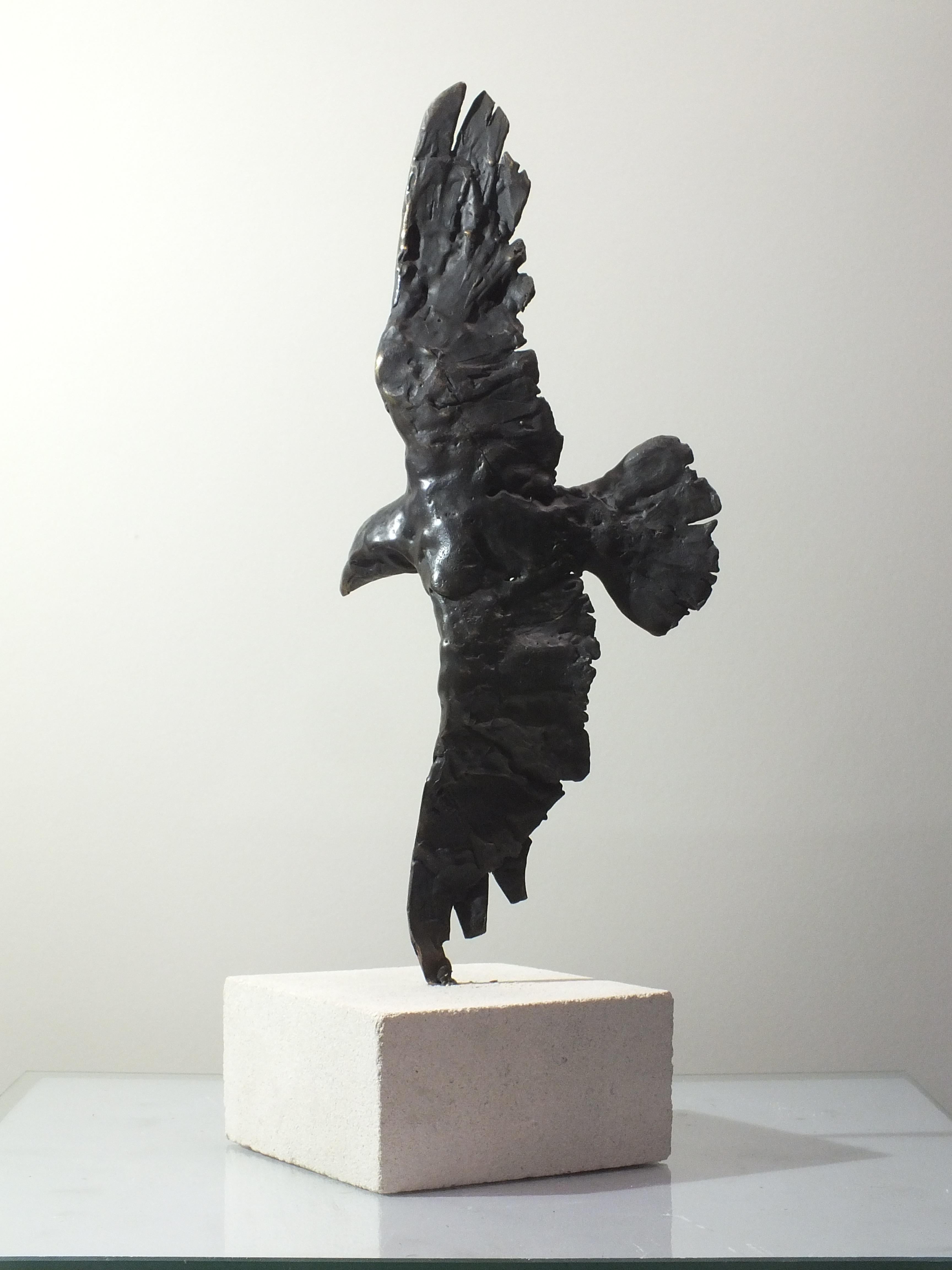 bronze raven sculpture