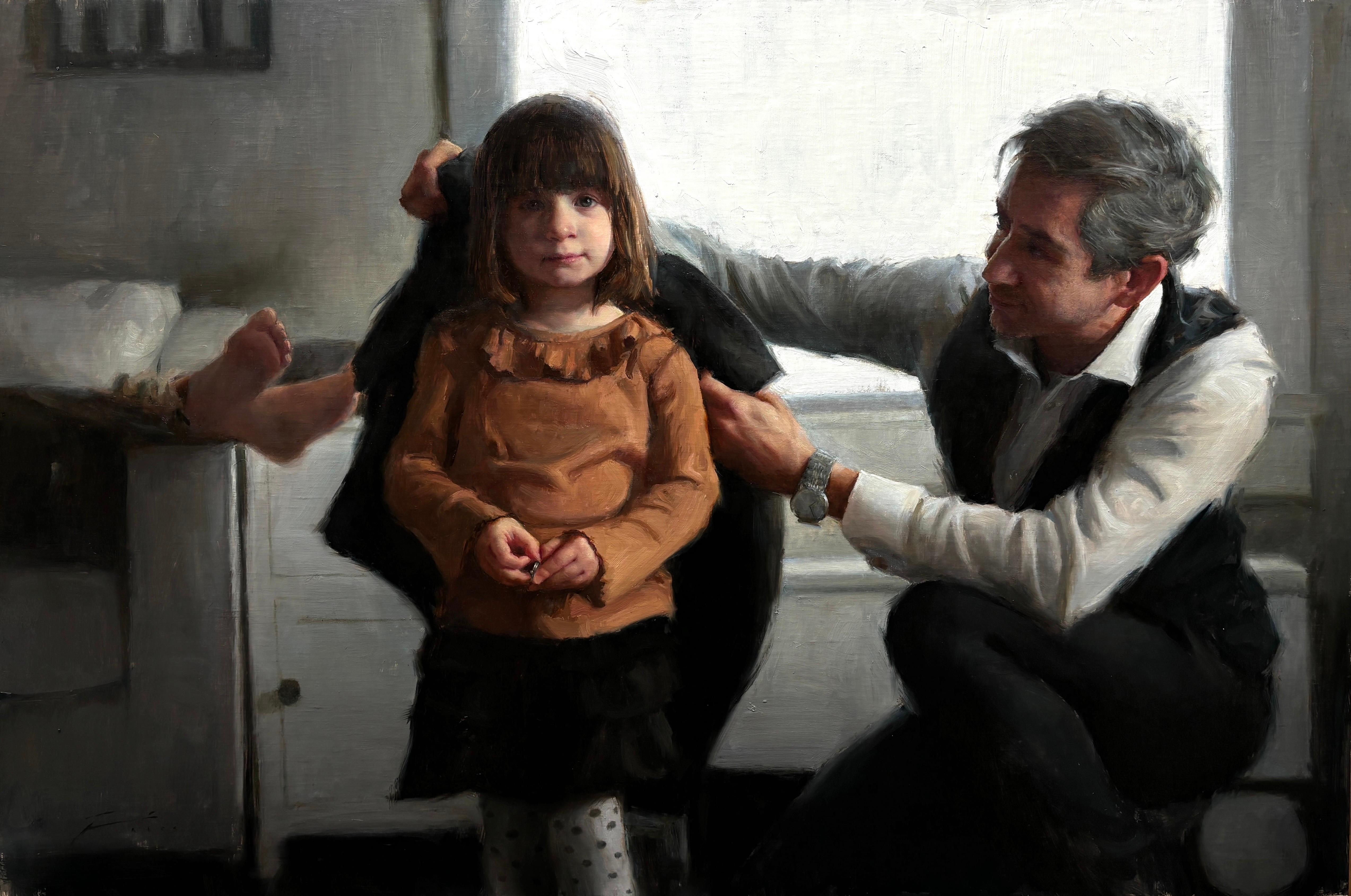 Tim Rees Figurative Painting - "Her Mother's Locket"