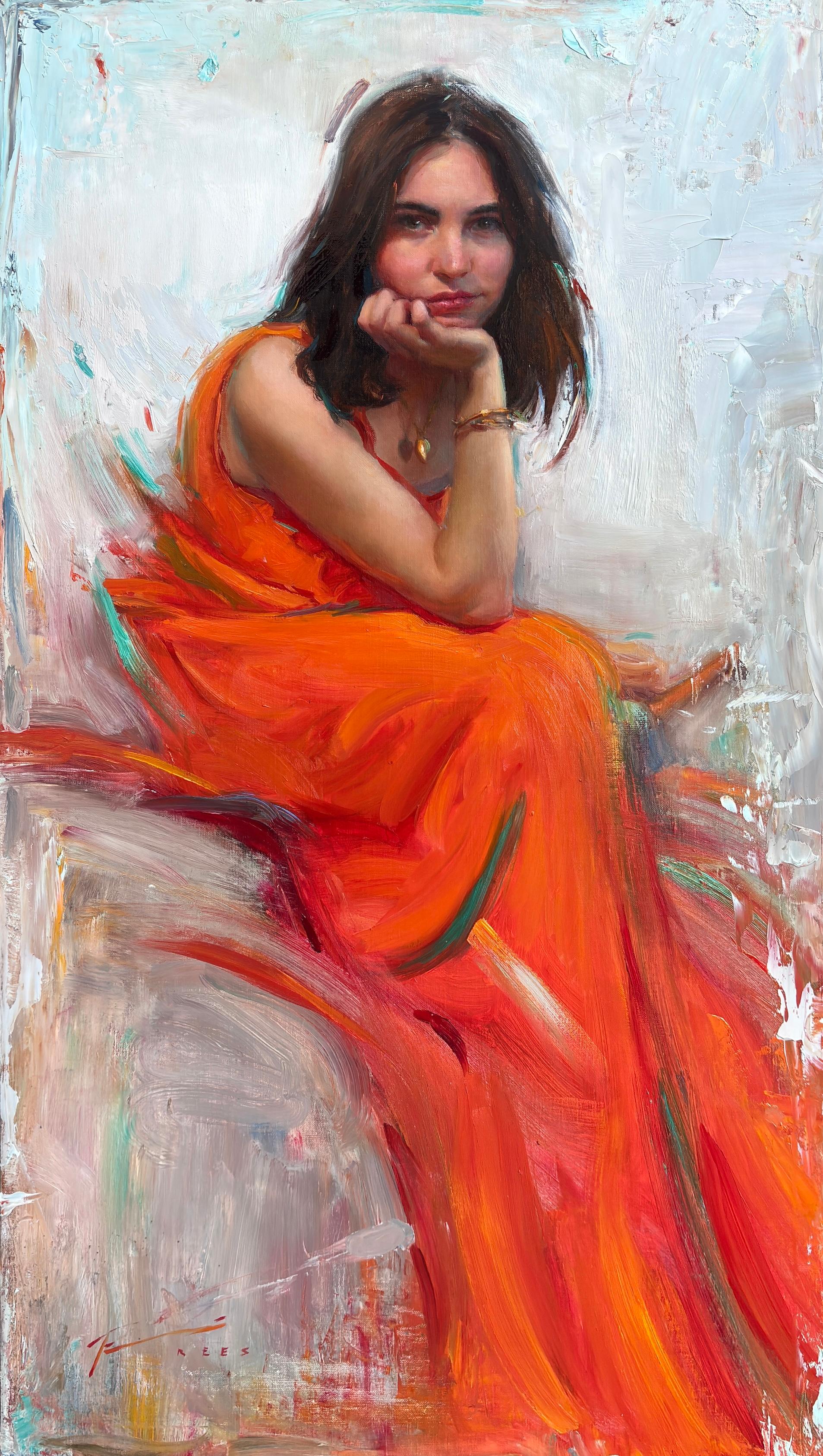 Tim Rees Figurative Painting - "June's Captivation"