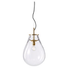 TIM small pendant - Clear Czech glass with Polished Gold finishes (US Version)