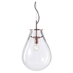 TIM small - Clear mouthblown crystal glass pendant (US Version)
