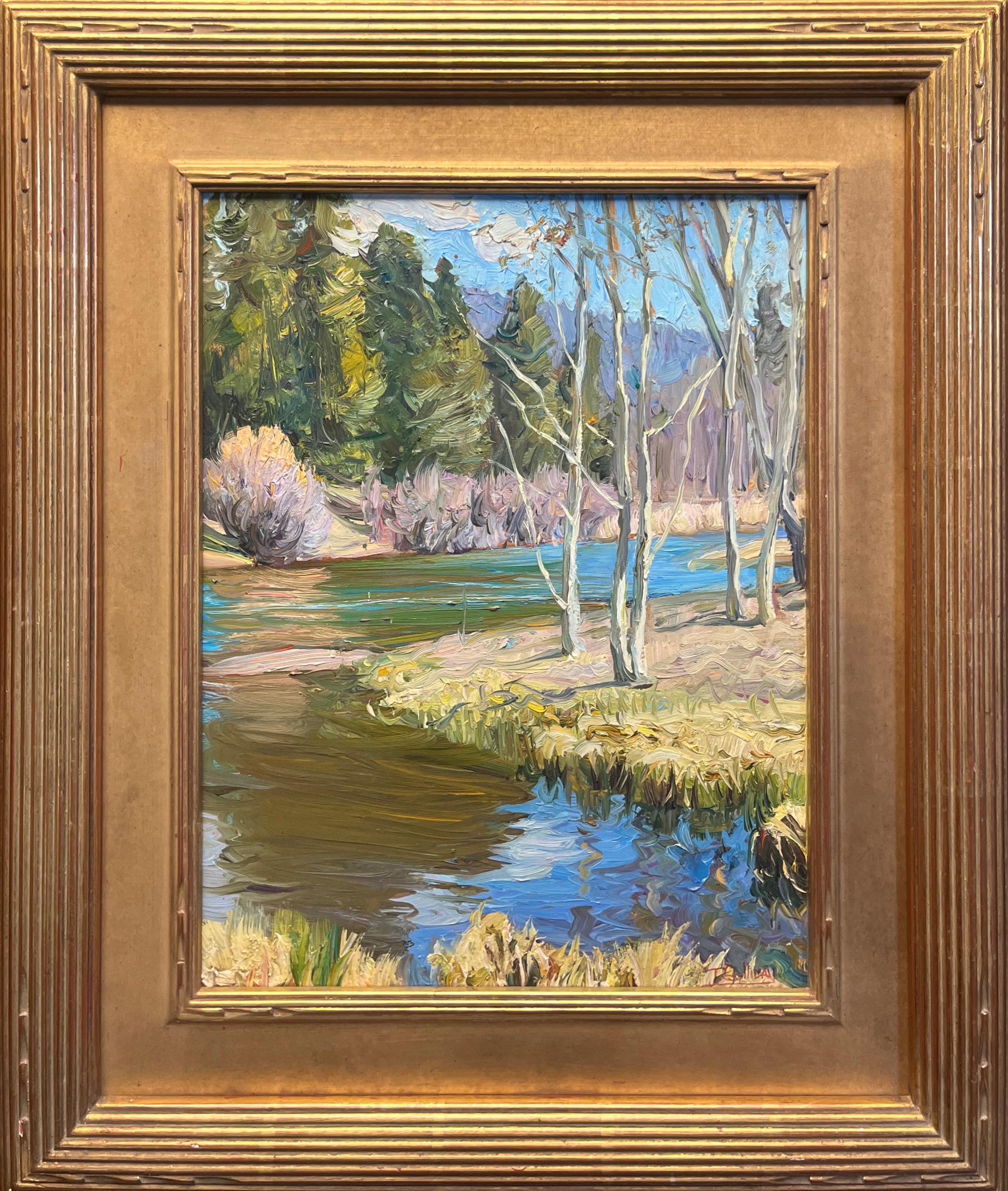 Landscape Painting Tim Solliday - Aquarelles courantes, Taos, Nouveau-Mexique