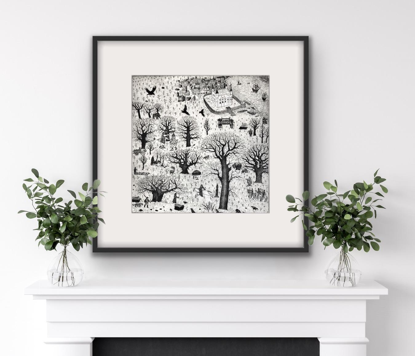 A Tale of London, Tim Southall, Illustration and folk art, Limited edition  - Gray Landscape Print by Tim Southall 