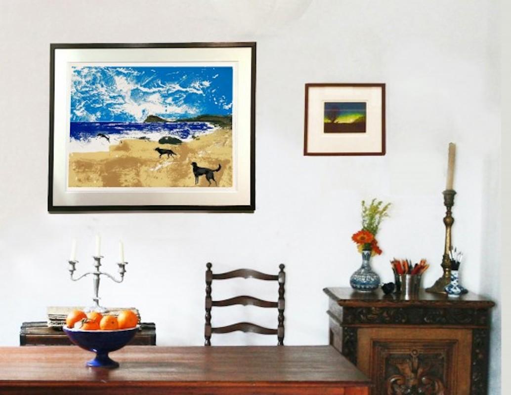 Dogs on a Beach  - Print by Tim Southall