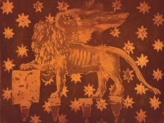 Leone di Venezia, Stampa d'arte, Animali, Folk, Arte accessibile, Leone