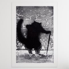 Old Puss in Boots, édition limitée, art à prix abordable, imprimé animal