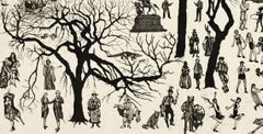 PARK LIFE, Art Print, Folk, Affordable art, Landscape, Abstract
