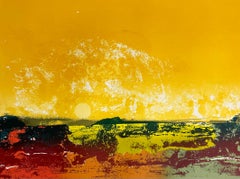 Día de verano, Impresión artística, Folk, Arte asequible, Paisaje, Abstracto