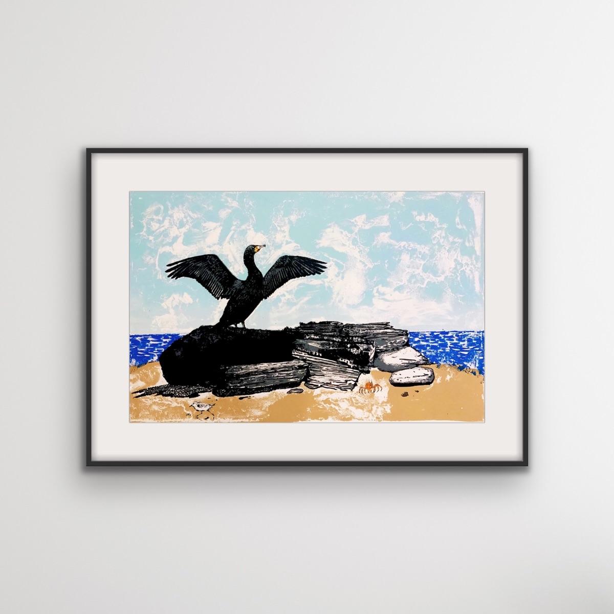 The Cormorant, Tim Southall, Handmade print, contemporary print for sale For Sale 2