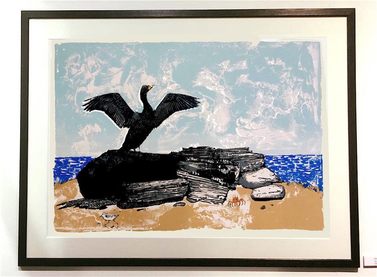 The Cormorant, Tim Southall, Handmade print, contemporary print for sale For Sale 4