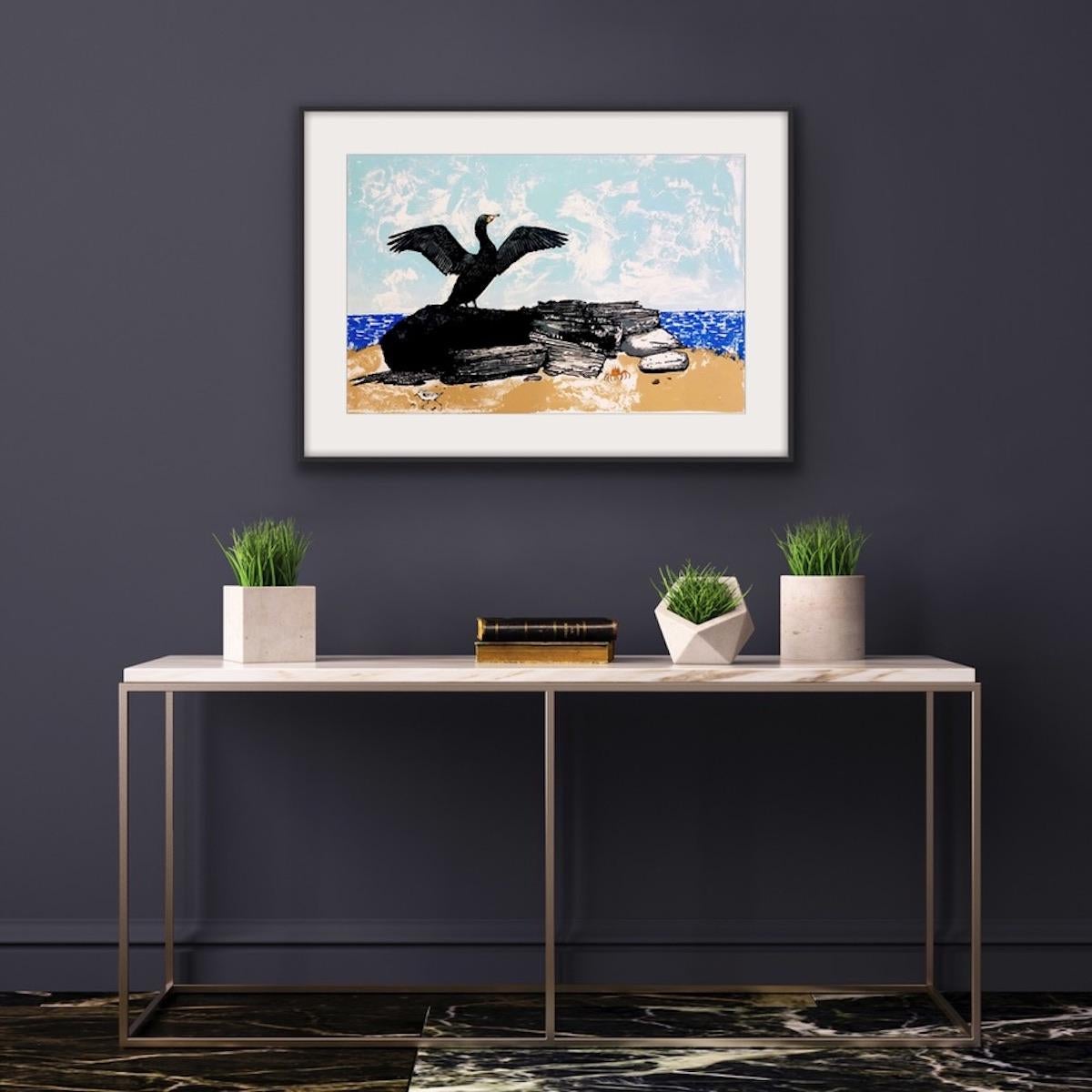 The Cormorant, Tim Southall, Handmade print, contemporary print for sale For Sale 5
