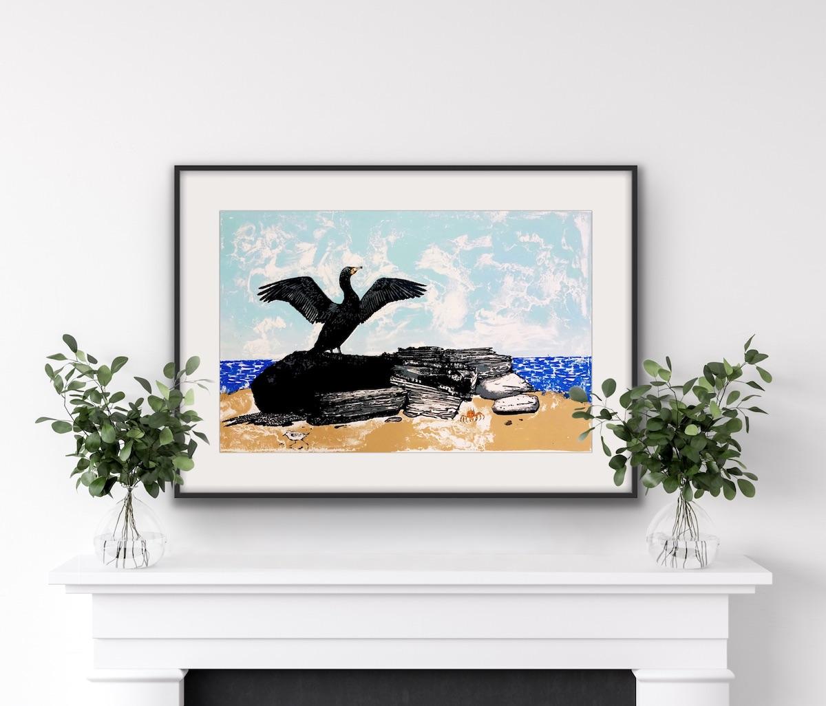 The Cormorant, Tim Southall, Handmade print, contemporary print for sale For Sale 7