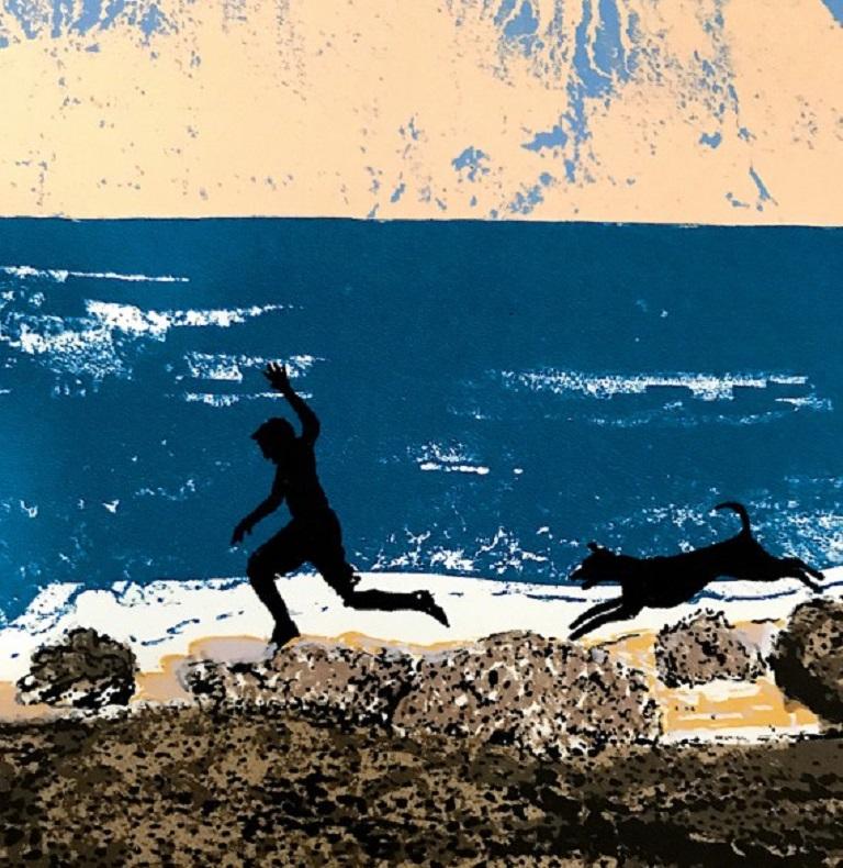 Tim Southall, Beach boys, Limited edition landscape and seasacpe print  For Sale 2