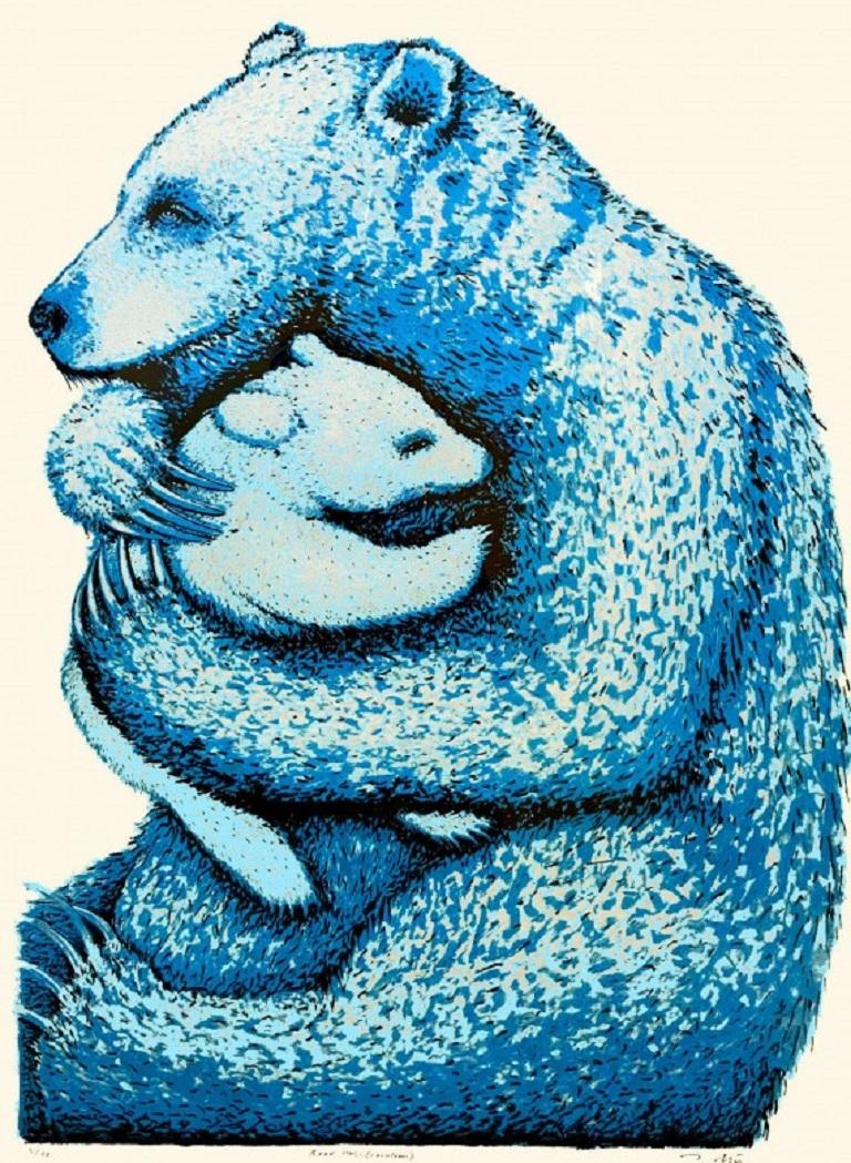 Tim Southall, Bear Hugs (Cerulean), Limited Edition Animal Print, Affordable Art