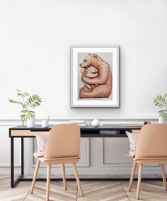 Tim Southall, Bear Hugs (Coral), Animal Art, Affordable Art, Limited Edition Art