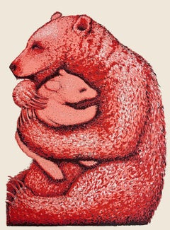 Tim Southall, Bear Hugs, Limited Edition Print, Animal Art, Affordable Art