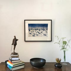 Where Reindeer Roam, Impression d'art, Folk, Art abordable, Paysage, Abstrait