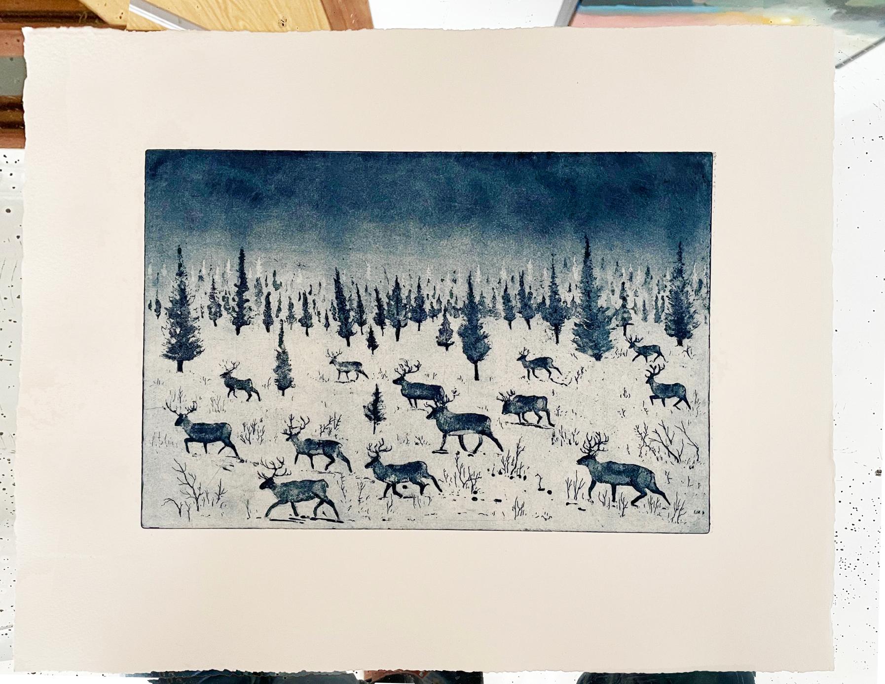 Where Reindeer Roam, estampes en édition limitée, art à prix abordable, imprimé animal en vente 6