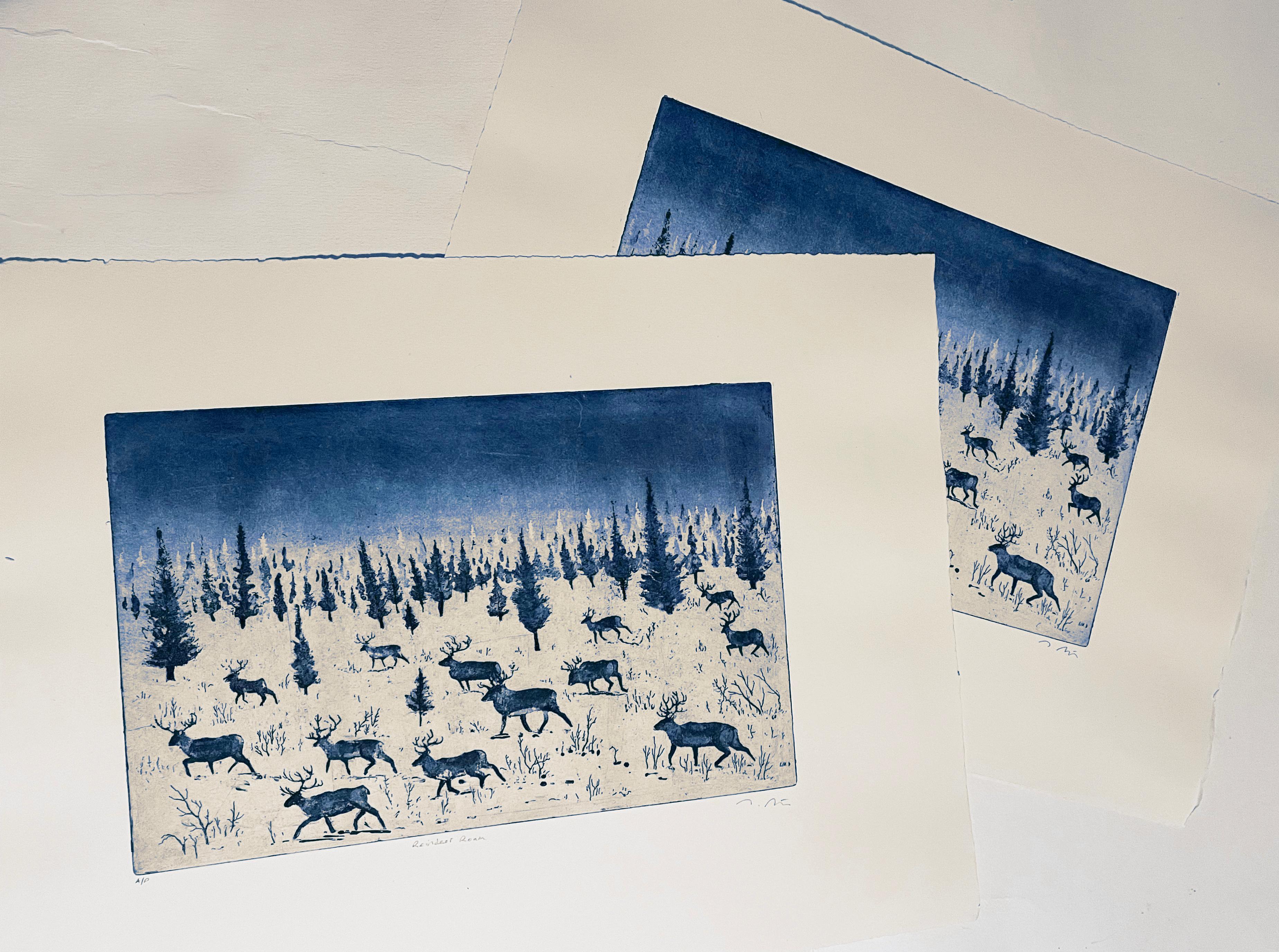 Where Reindeer Roam, Impresiones de edición limitada, Arte asequible, Impresión de animales en venta 7
