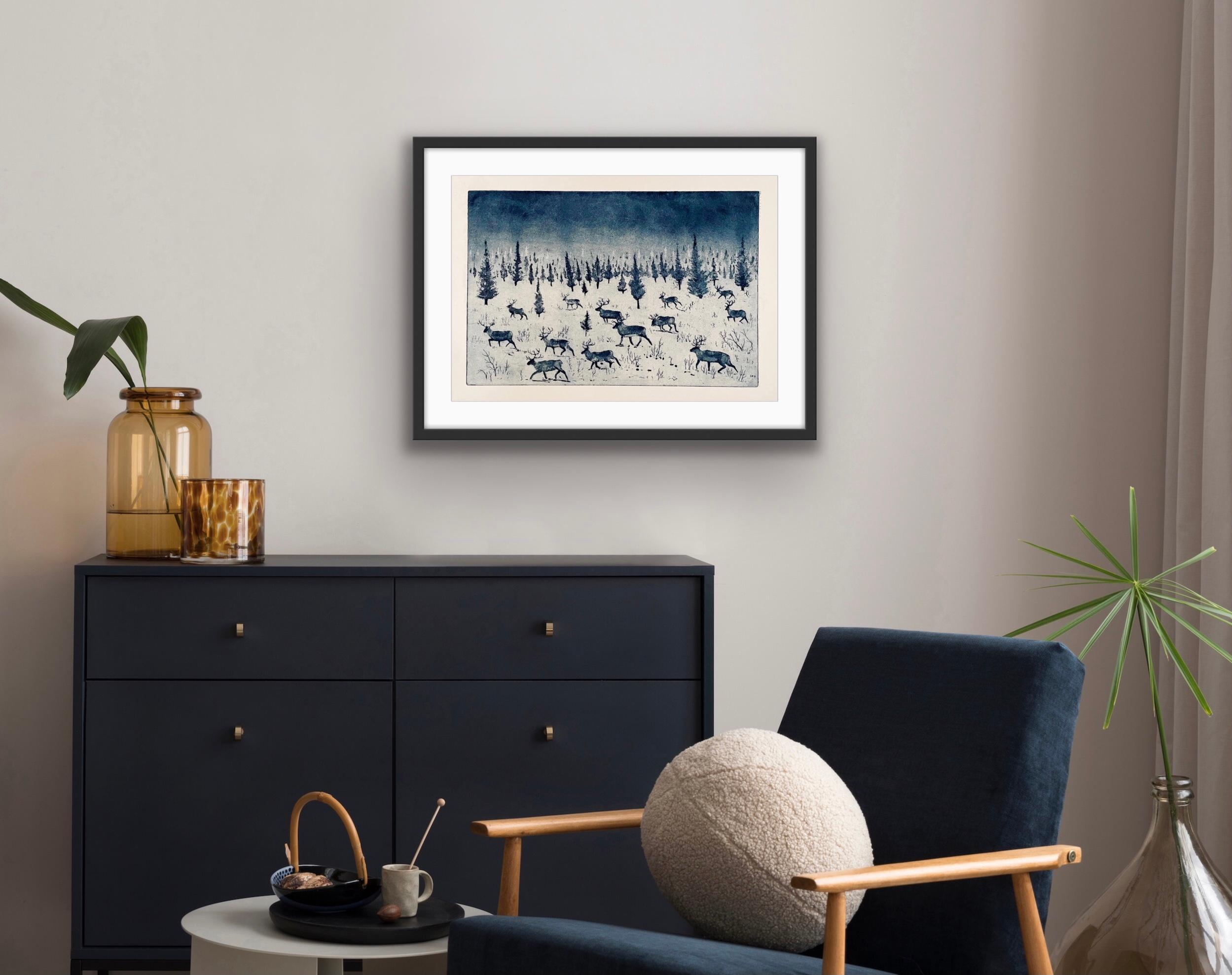 Where Reindeer Roam, Impresiones de edición limitada, Arte asequible, Impresión de animales en venta 2