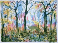 Woodland Scene with Silkscreen Print by Tim Southall