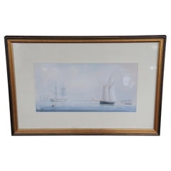 Tim Thompson Becalmed off Castle Court Martime Sailboat Watercolor Painting