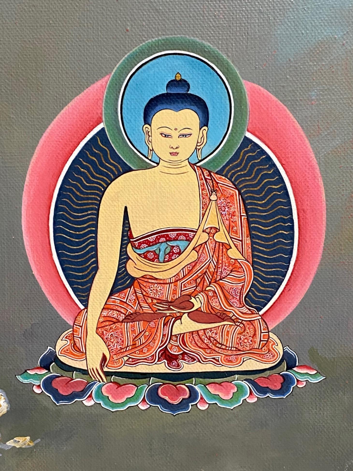 Hand-Painted Tim Timothy Johnson Australian Artist Signed Buddhist Buddha Original Painting
