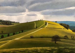 View from Pitstone Hill, Tim Woodcock-Jones, Original painting, landscape art