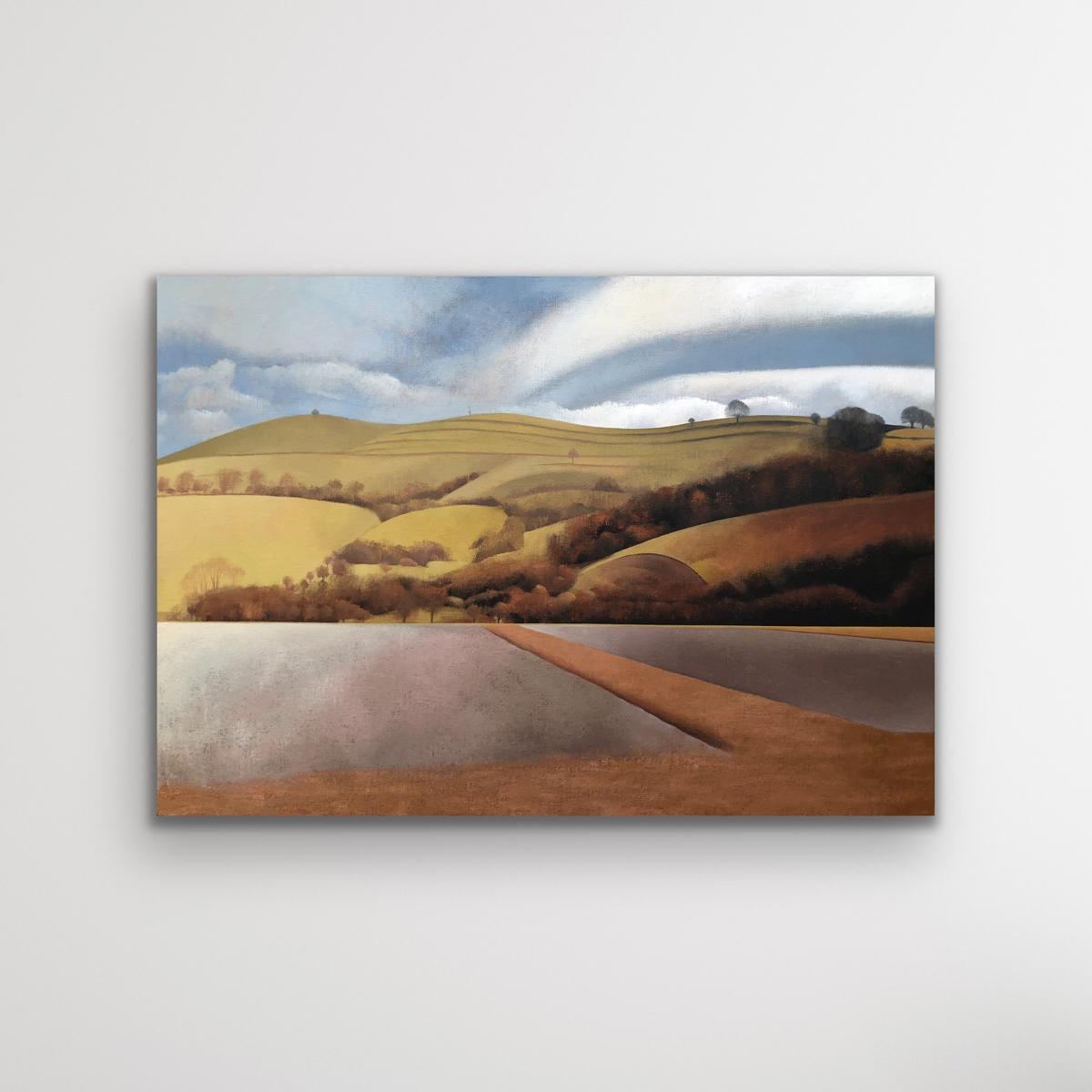 Autumn at Pegsdon, Original Landscape Painting, Warm Autumnal Artwork For Sale 1