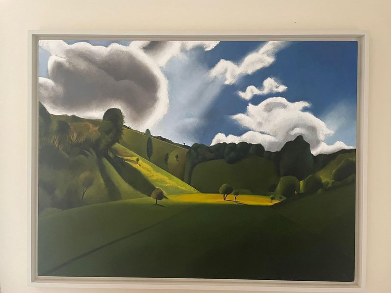 Framed Pegsdon, Tim Woodcock-Jones, Large Landscape Painting, Modern Artwork For Sale 2
