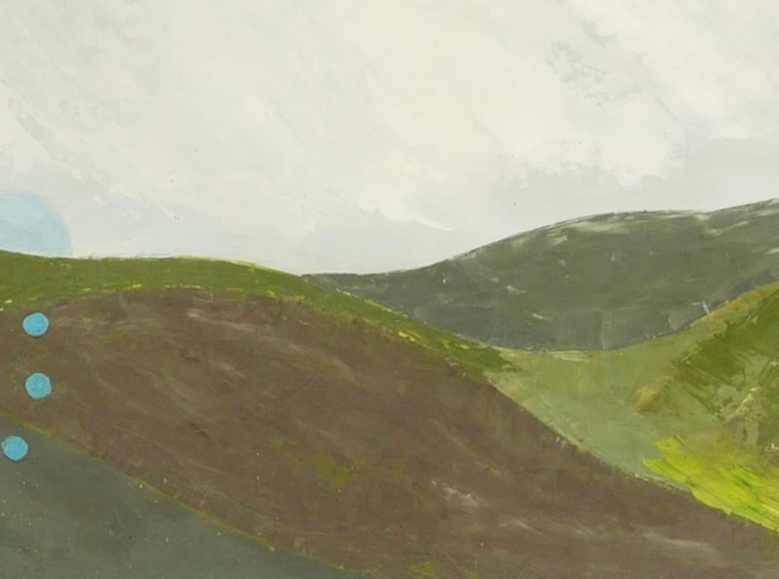 Connemara Blue Moon, 2003 - Contemporary Landscape Oil Painting in Green + Blue 1