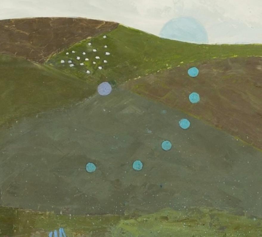 Connemara Blue Moon, 2003 - Contemporary Landscape Oil Painting in Green + Blue 3