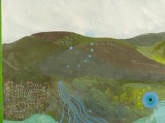 Connemara Blue Moon, 2003 - Contemporary Landscape Oil Painting in Green + Blue