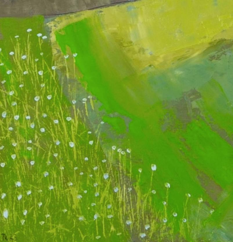 Ruscello della contea di Wicklow, 2023 - Pittura ad olio di paesaggio contemporaneo, Hille + Acqua - Abstract Painting Verde di Tim Woolcock