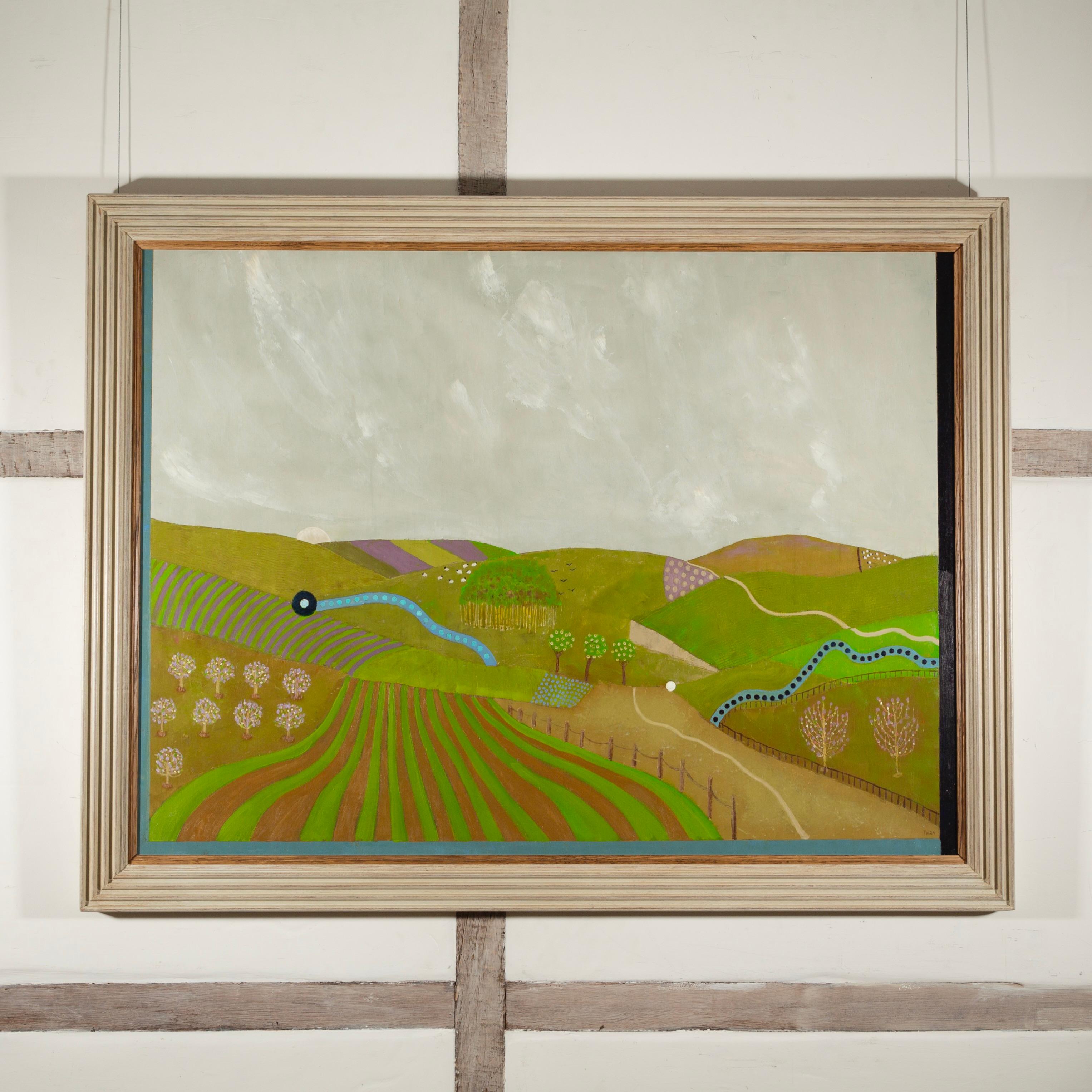 La pittura di Tim mostra chiaramente la sua ispirazione ai pittori Modern British, in particolare alle tradizioni degli anni '50 e alla scuola di St Ives. Come i paesaggisti del primo Novecento, come Paul Nash e Evelyn Dunbar, i paesaggi di Tim