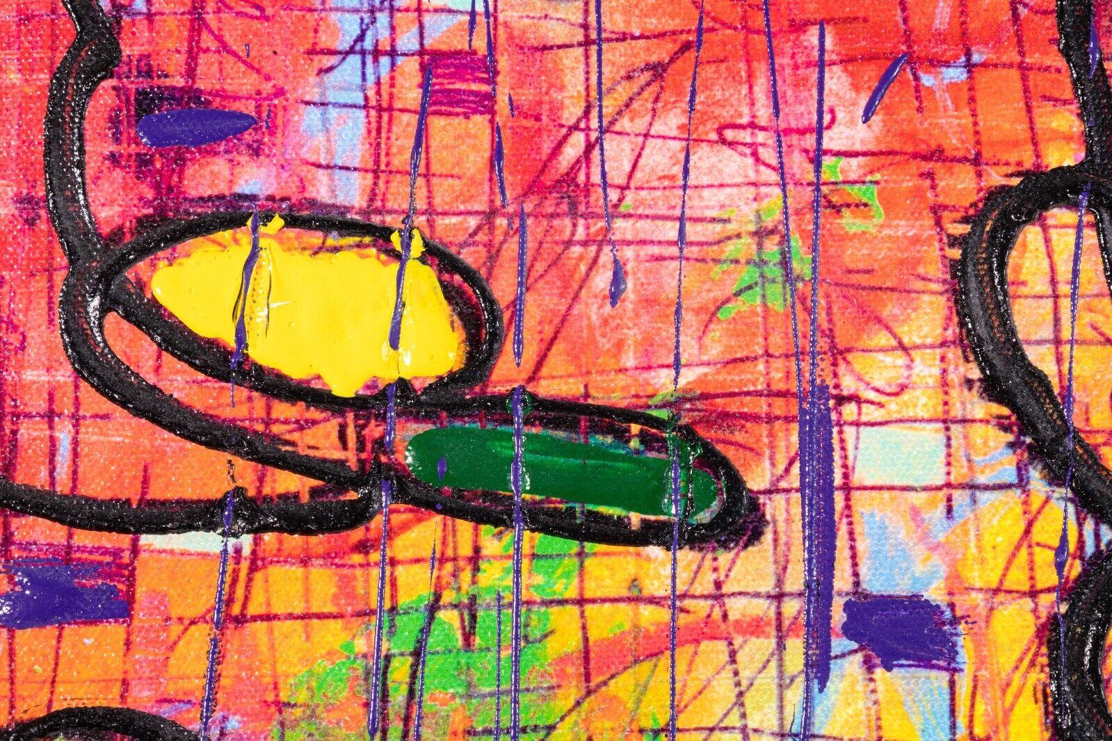 Tim Yanke Fox Trot Signed Abstract Expressionism Embellished Giclee Canvas, 2008 In Good Condition In Keego Harbor, MI