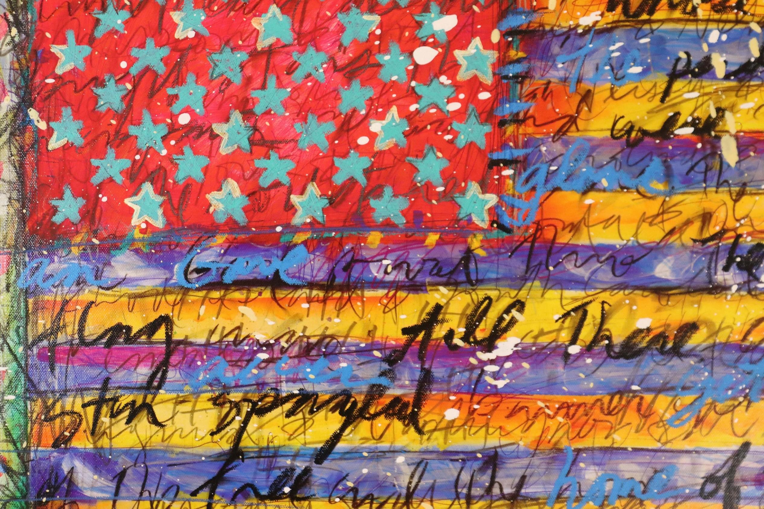 20th Century Tim Yanke Yankee Doodle Embellished Giclee Giclee on Canvas Signed