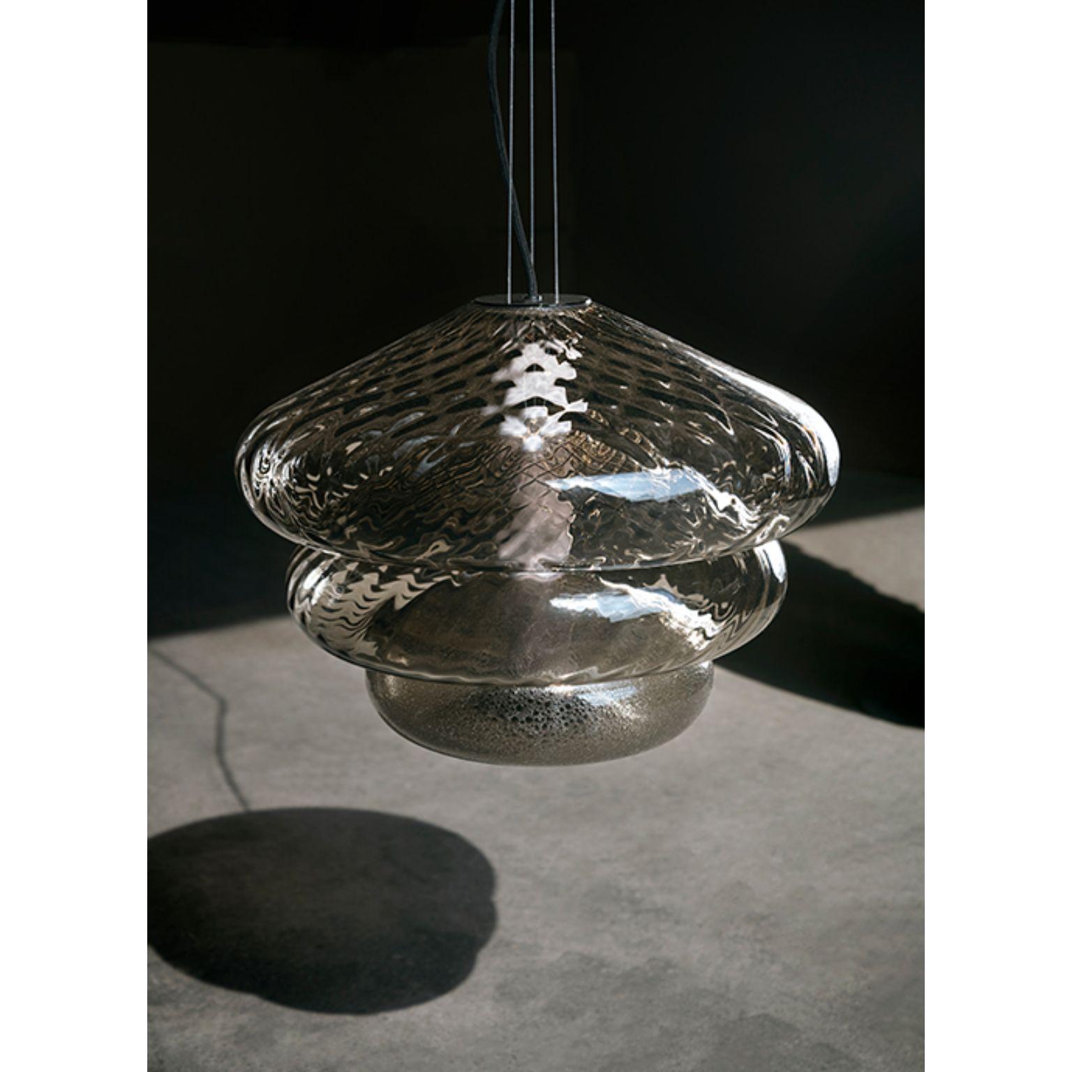 Lampada a sospensione Tima di Luca Nichetto
Materiali: paralume: Vetro soffiato a bocca trasparente/grigio Kaiser/ambra
 Struttura: bronzo satinato, cromo nero, vetro
Dimensioni: L44,2 x P44,2 x H34 cm

 

Nella rotondità dei loro corpi