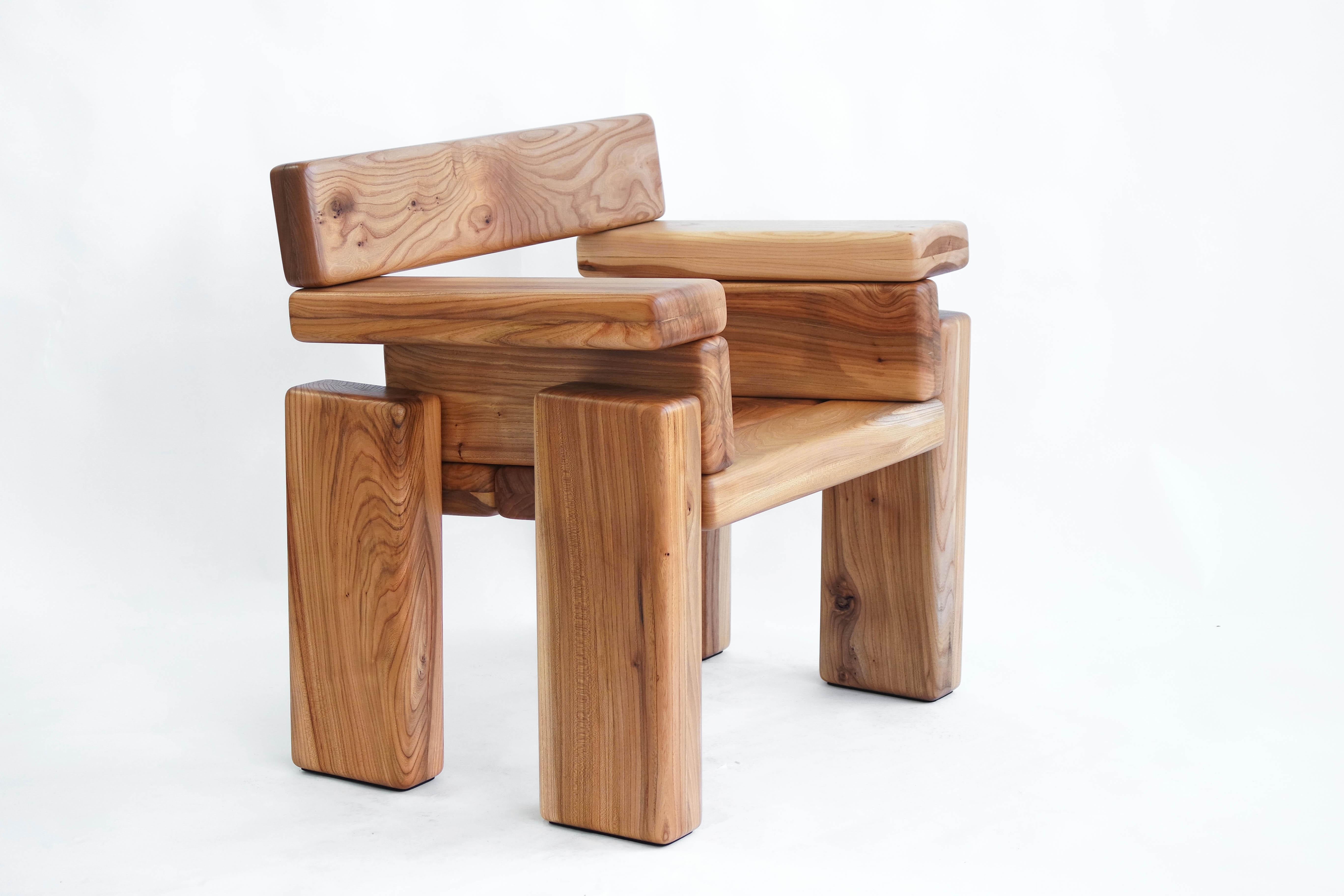 Post-Modern Timber Armchair by Onno Adriaanse For Sale