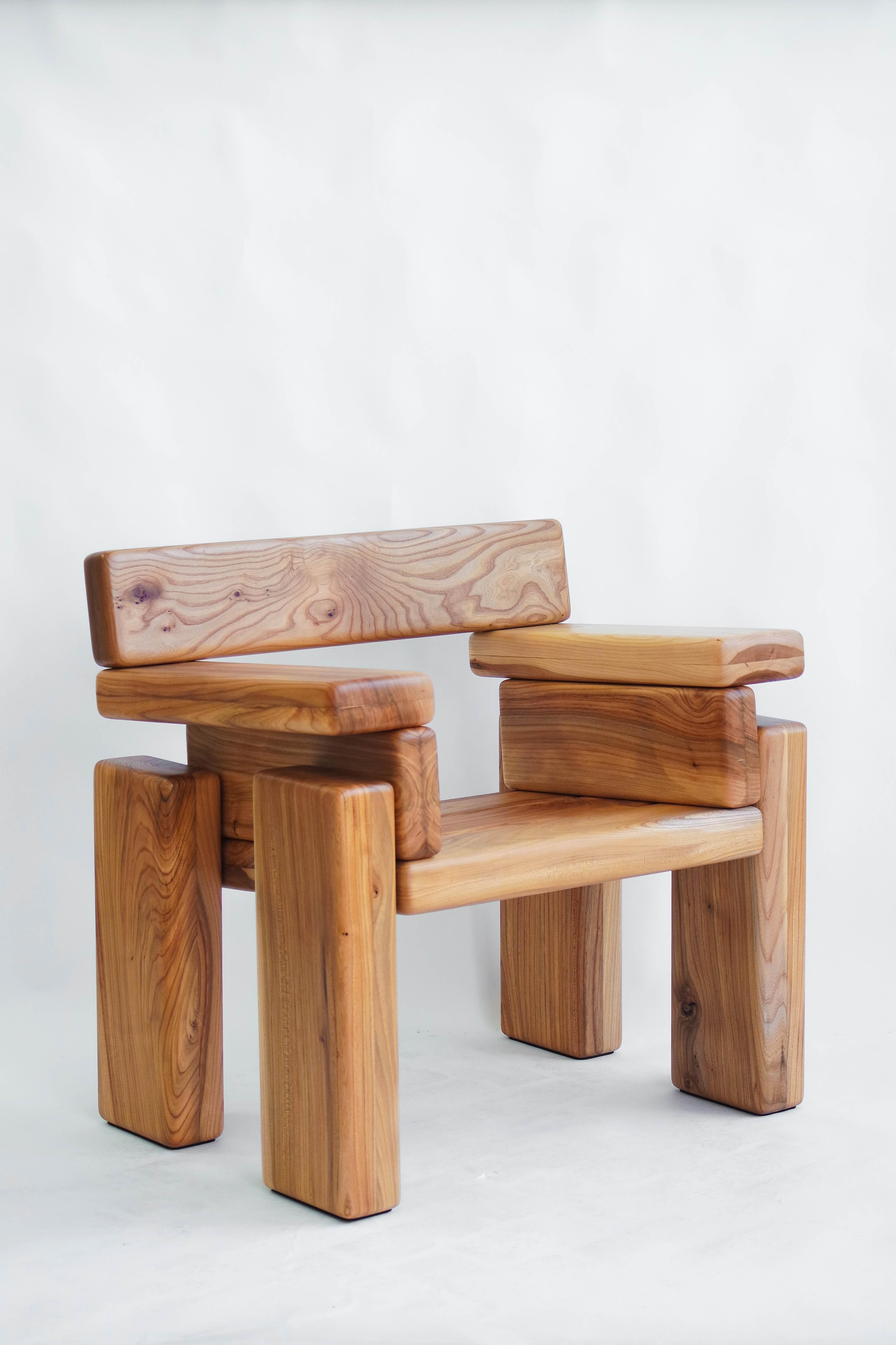 Timber Armchair by Onno Adriaanse In New Condition For Sale In Geneve, CH