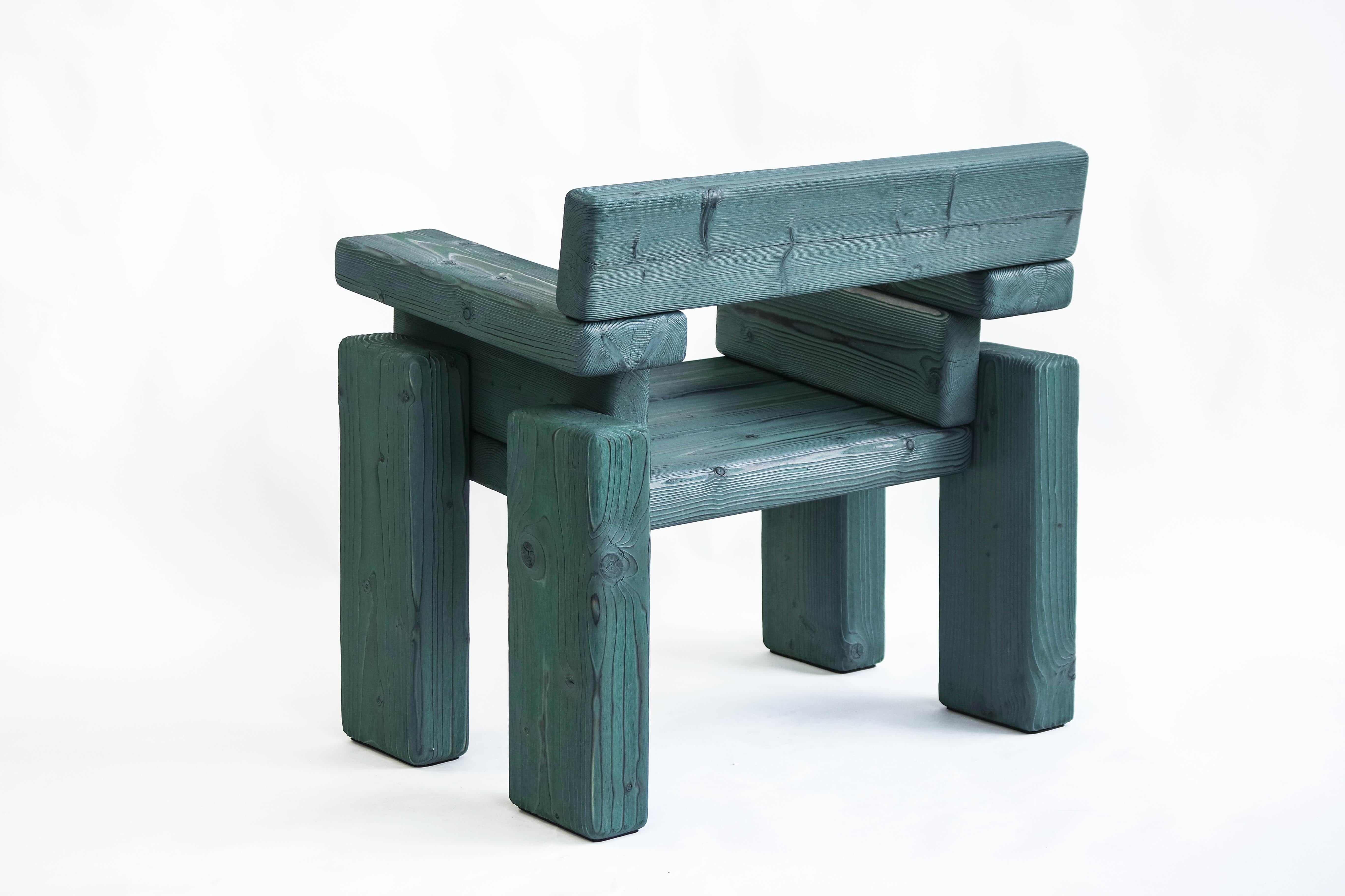 Contemporary Timber Armchair by Onno Adriaanse For Sale