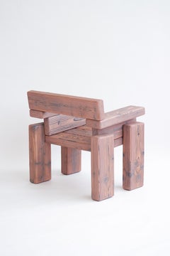 Designer-Sessel „Timber Burned Pine“ (rosa), zeitgenössisches Design, hergestellt in den Niederlanden