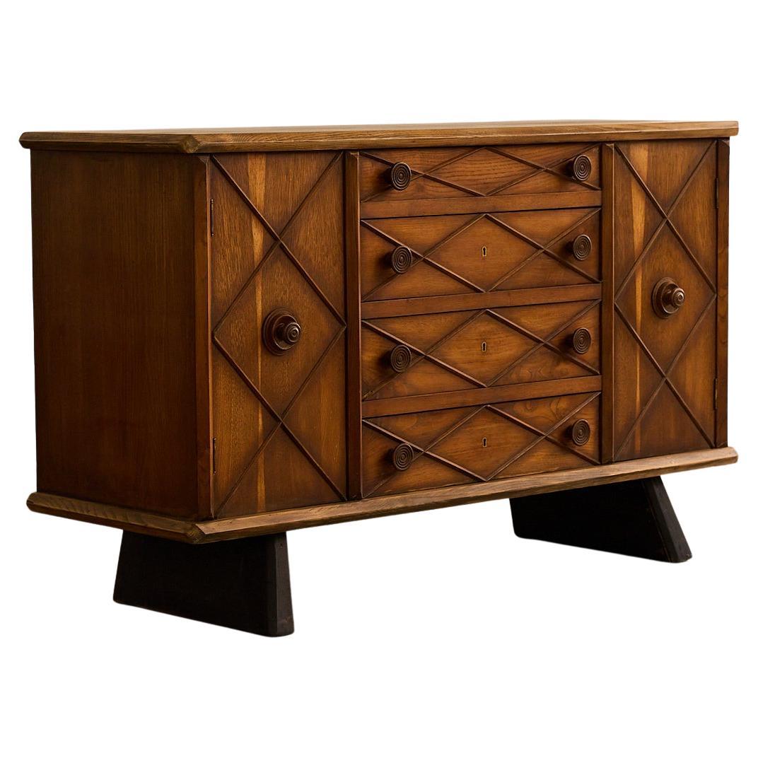 Cassettiera in legno di Gianni Vigorelli in vendita