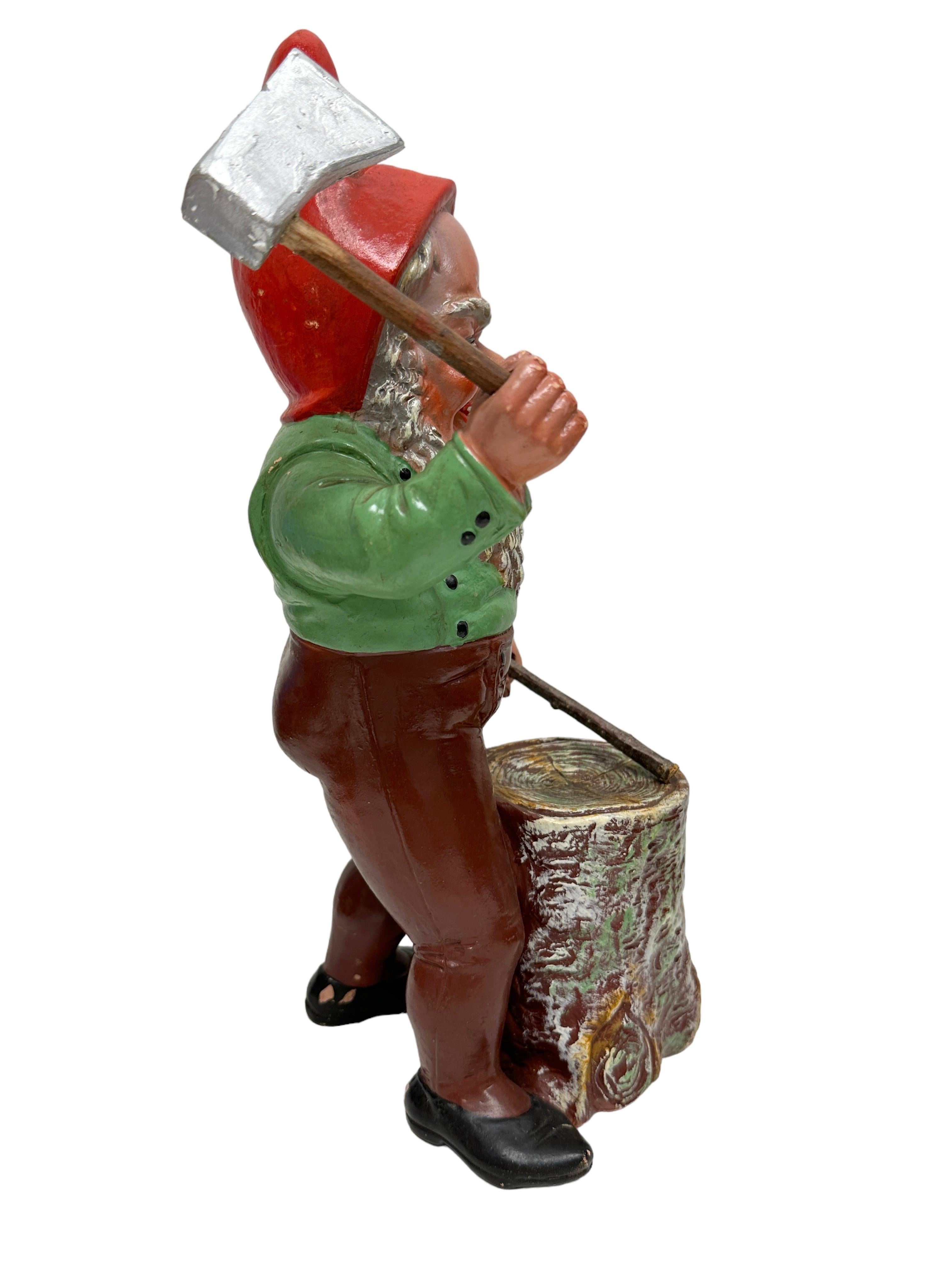 garden gnome with axe