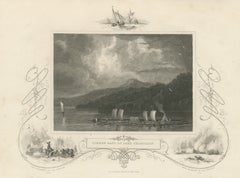 Timber Raft on Lake Champlain, 1776 Naval Engagement Vignettes, circa 1850